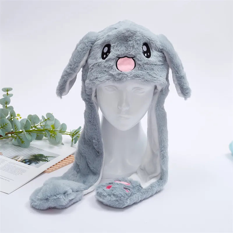 Cappello carino BunnyJoy con orecchie mobili e funzione di pressione sulla zampa