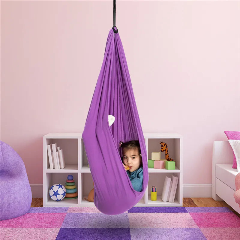 CalmGlide Kids Indoor Swing Cozy Cocoon Hammock for Playtime