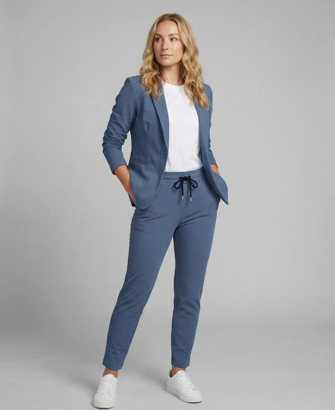 Conjunto de blazer holgado y pantalón cómodo para mujer