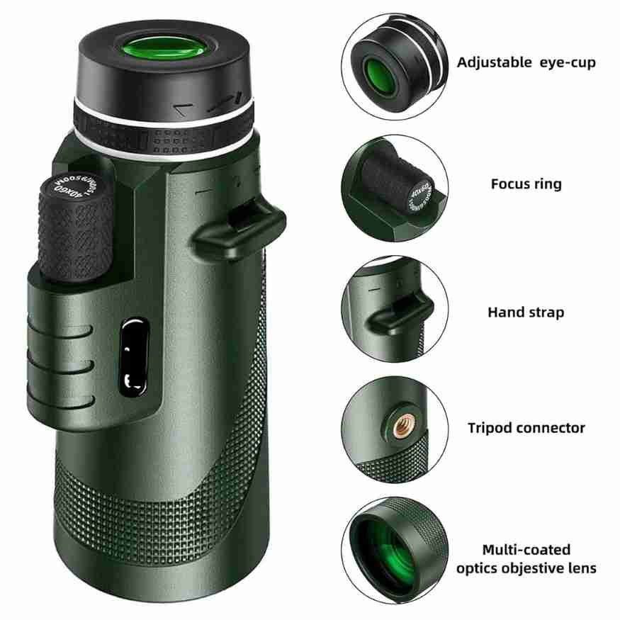 600x HD Zoom Monocular With Ultra-Light Pocket Design