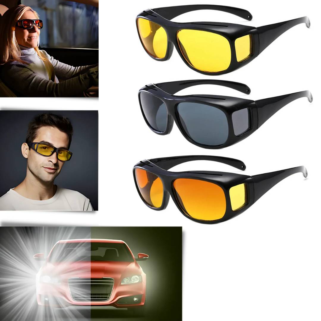 Anti-Glare Night Driving Glasses, Yellow Tinted Lenses, UV Protection