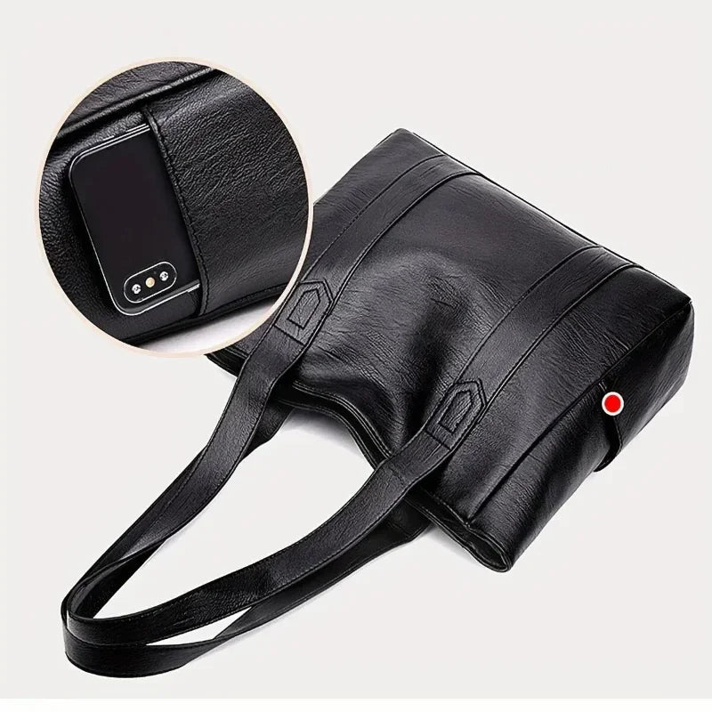 Élégant sac à bandoulière rétro en cuir à la finition lisse