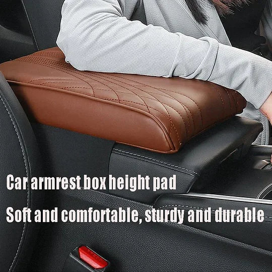 Premium Leather Car Armrest Pad, Memory Foam Cushion