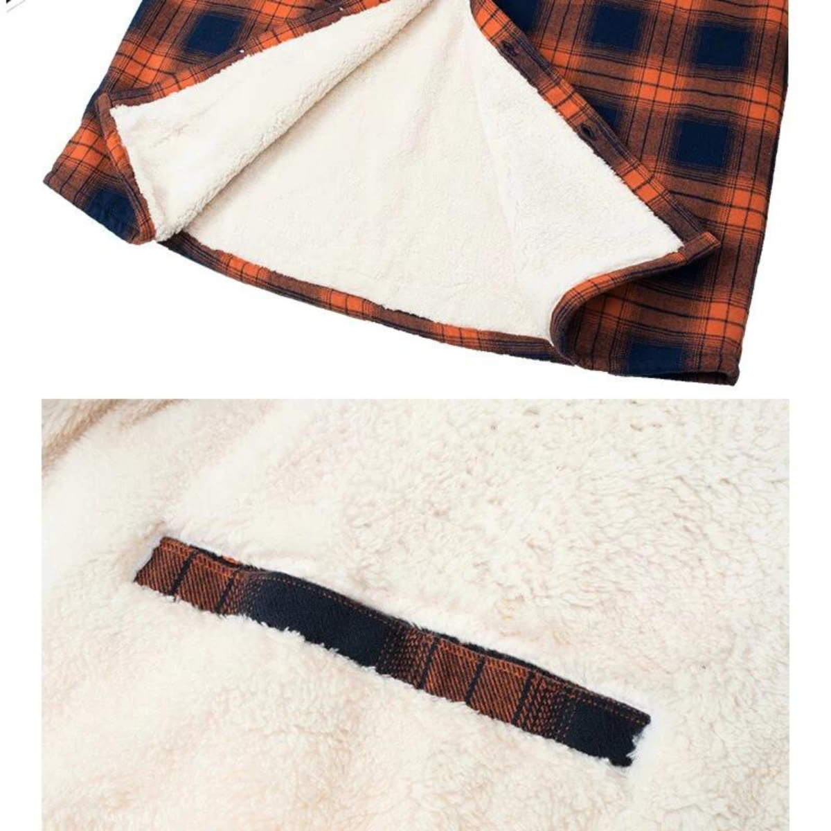 Fleece-Lined Plaid Shirt Jacket – Cozy Warm Layering Outerwear