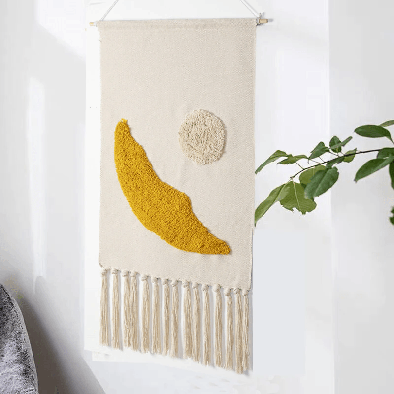 Geometric Tufted Wall Tapestry Macrame Fringe Boho Decor