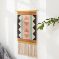 Geometric Tufted Wall Tapestry Macrame Fringe Boho Decor