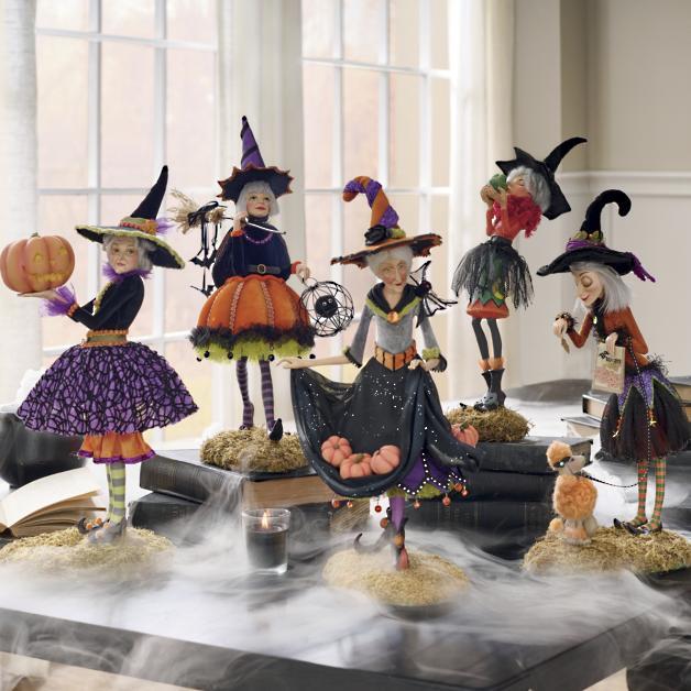 Figurine de sorcière en résine faite main, décoration d’Halloween