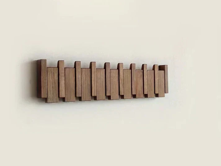 HarmonyCoat Solid Wood Piano Coat Rack With Wall Hooks
