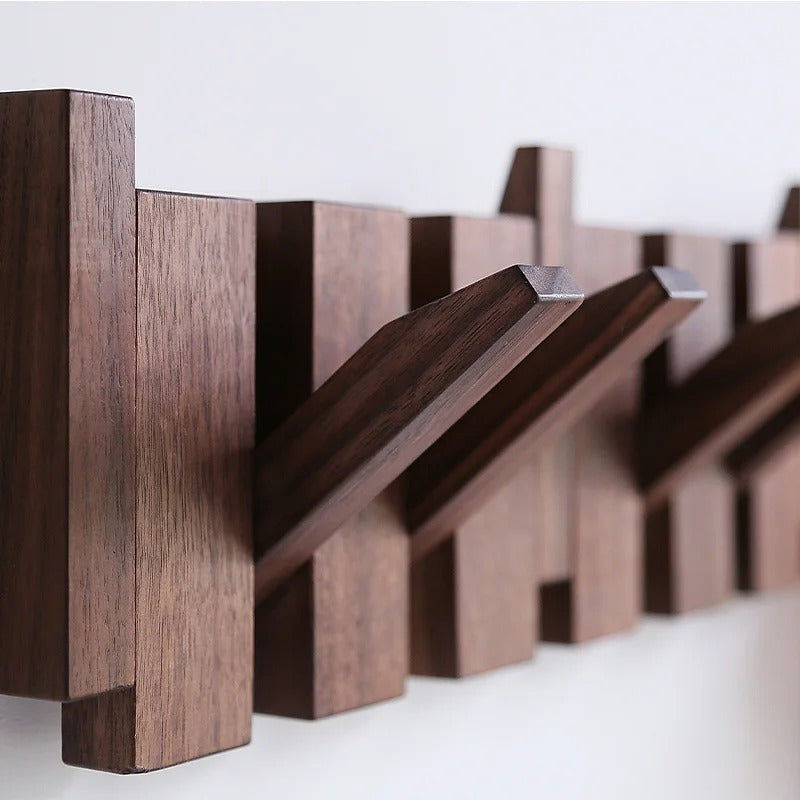 HarmonyCoat Solid Wood Piano Coat Rack With Wall Hooks