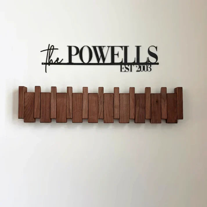 HarmonyCoat Solid Wood Piano Coat Rack With Wall Hooks