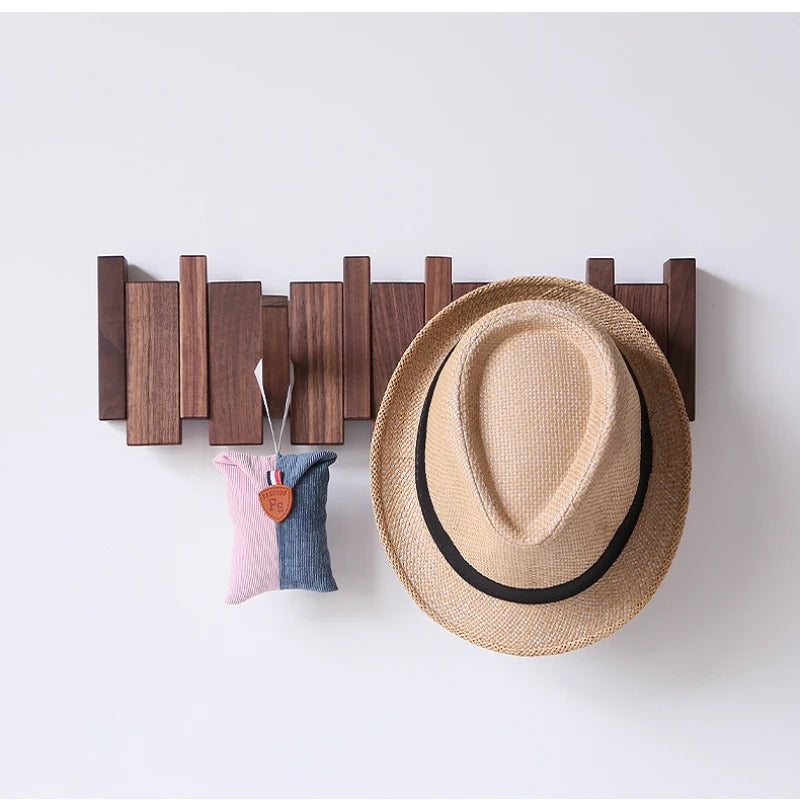 HarmonyCoat Solid Wood Piano Coat Rack With Wall Hooks