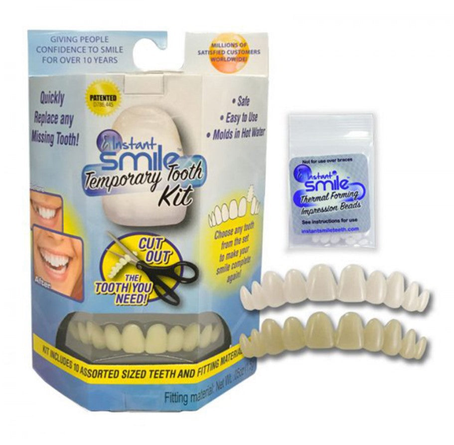 Temporary Cosmetic False Teeth Veneers — Natural Look, Secure Fit