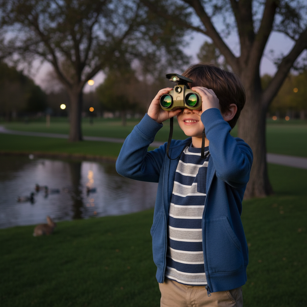 Kids 4x Night Vision Binoculars With 30mm Lens Adventure Toy