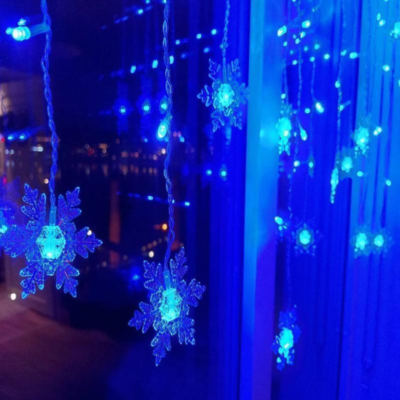 LED雪花窗帘灯串，4M或5M装饰灯