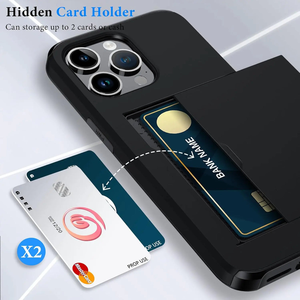 LuxShield Slim iPhone Case With Card Holder And Protective Design