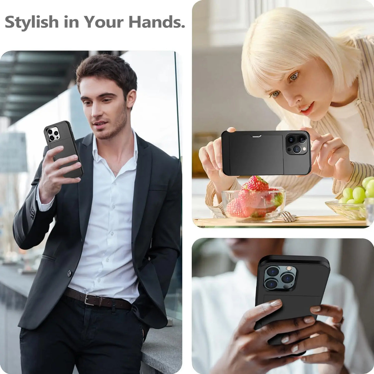 LuxShield Slim iPhone Case With Card Holder And Protective Design