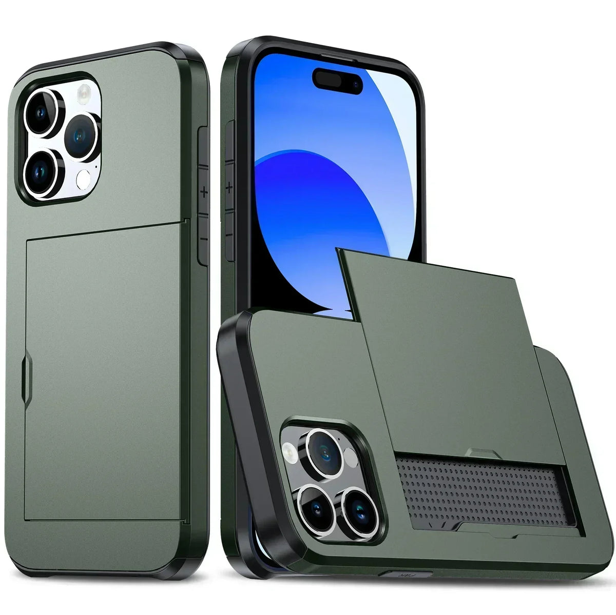 LuxShield Slim iPhone Case With Card Holder And Protective Design