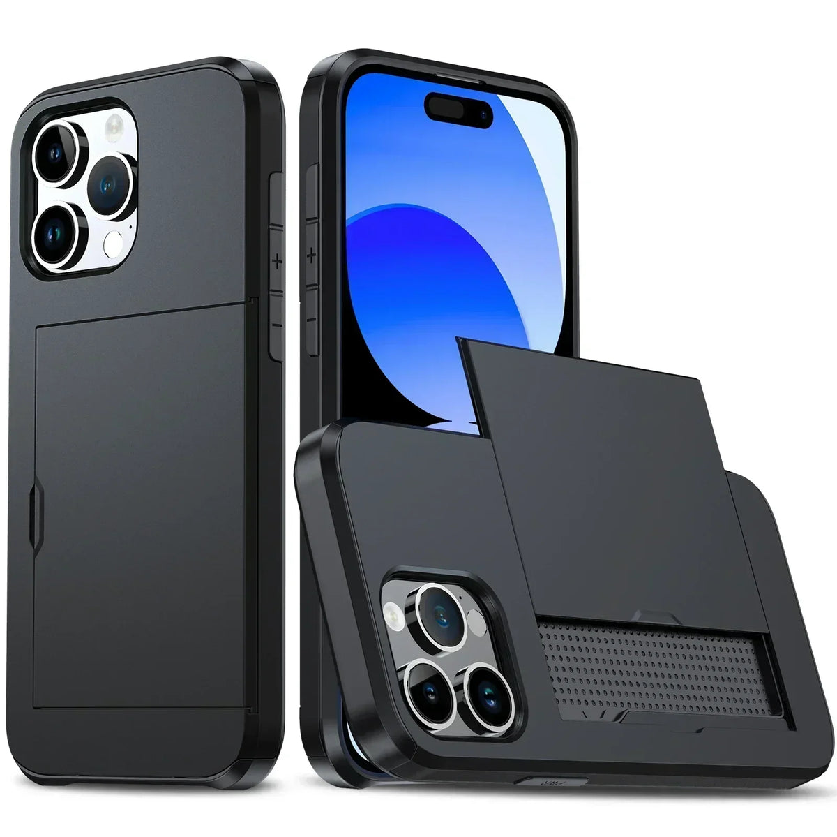 LuxShield Slim iPhone Case With Card Holder And Protective Design