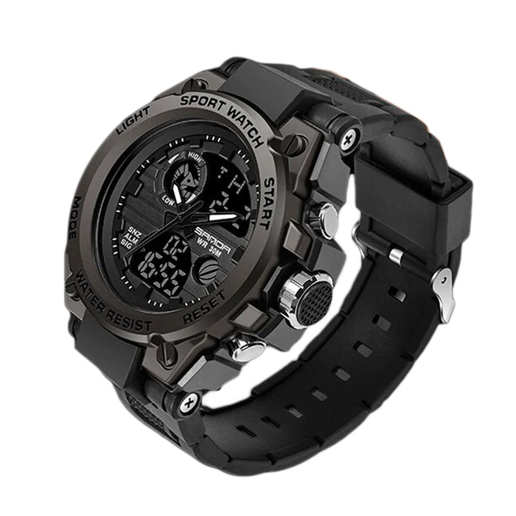 Reloj militar para hombre — resistente, con pantalla analógica digital