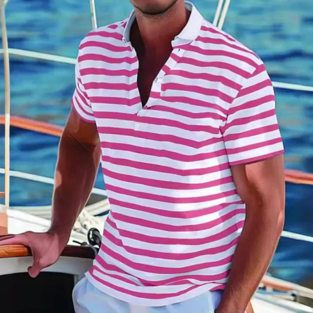 Polo classica a maniche corte a righe - maglia traspirante