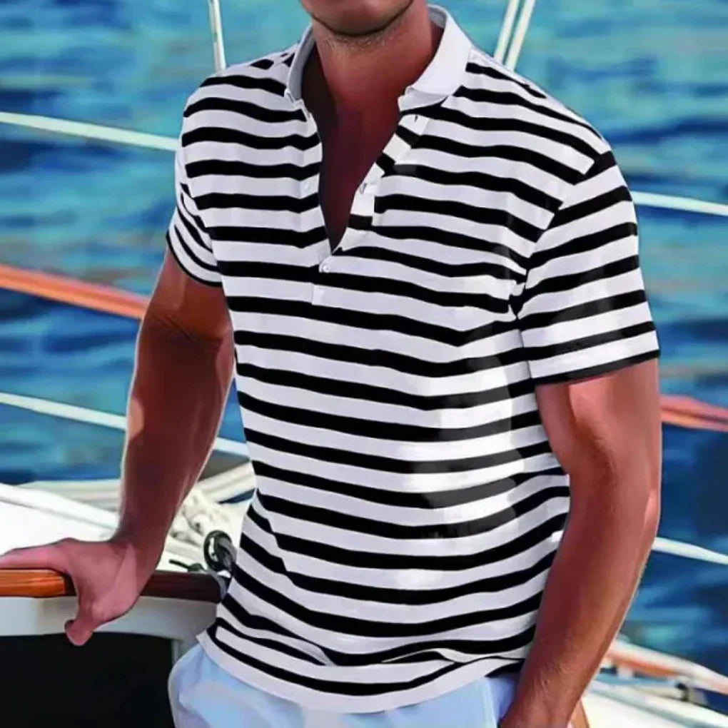 Polo classica a maniche corte a righe - maglia traspirante