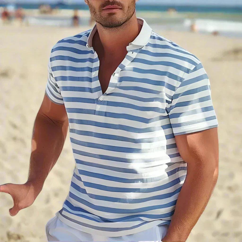 Polo classica a maniche corte a righe - maglia traspirante