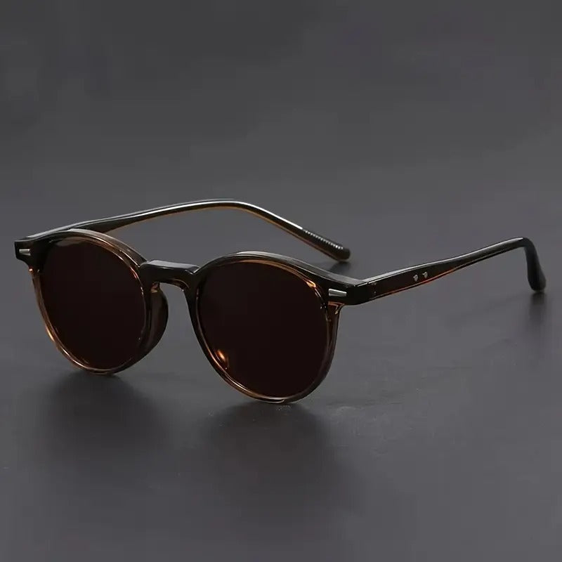 Lightweight Men's Tortoiseshell Round Glasses, Retro Frames