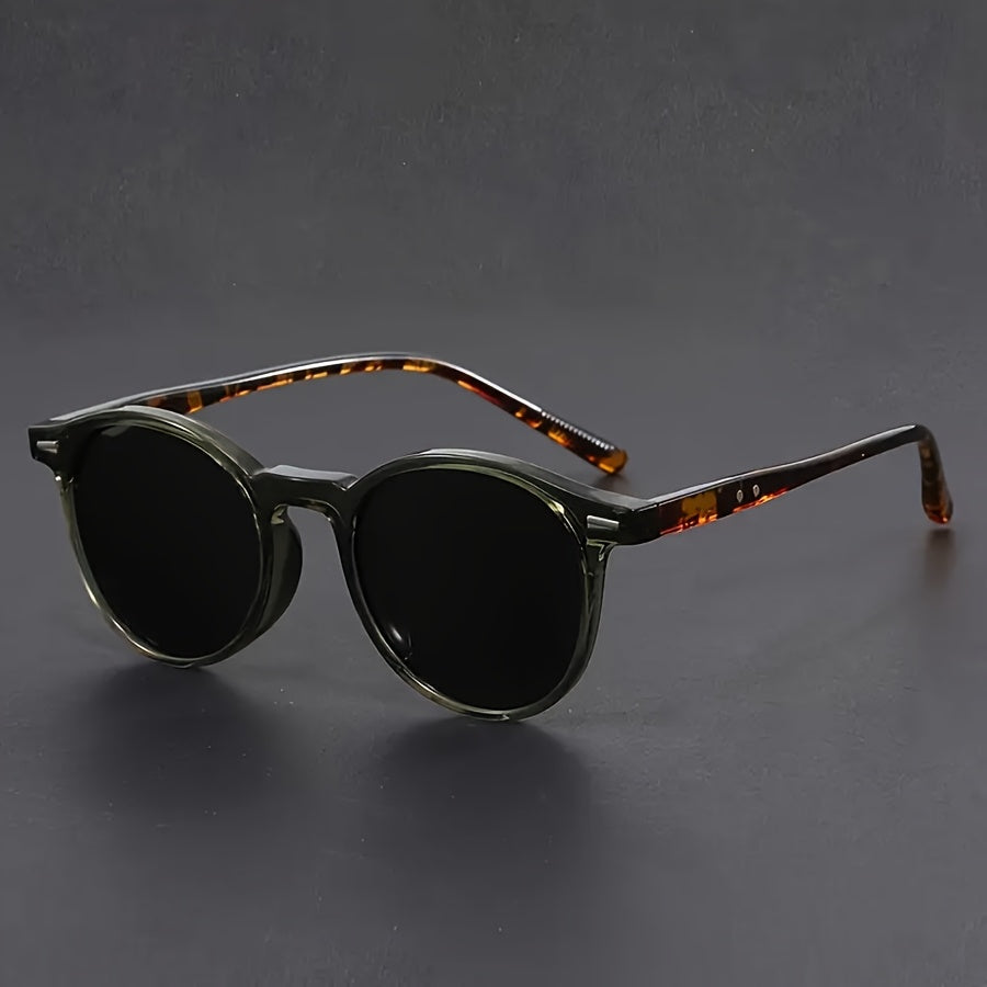 Lightweight Men's Tortoiseshell Round Glasses, Retro Frames