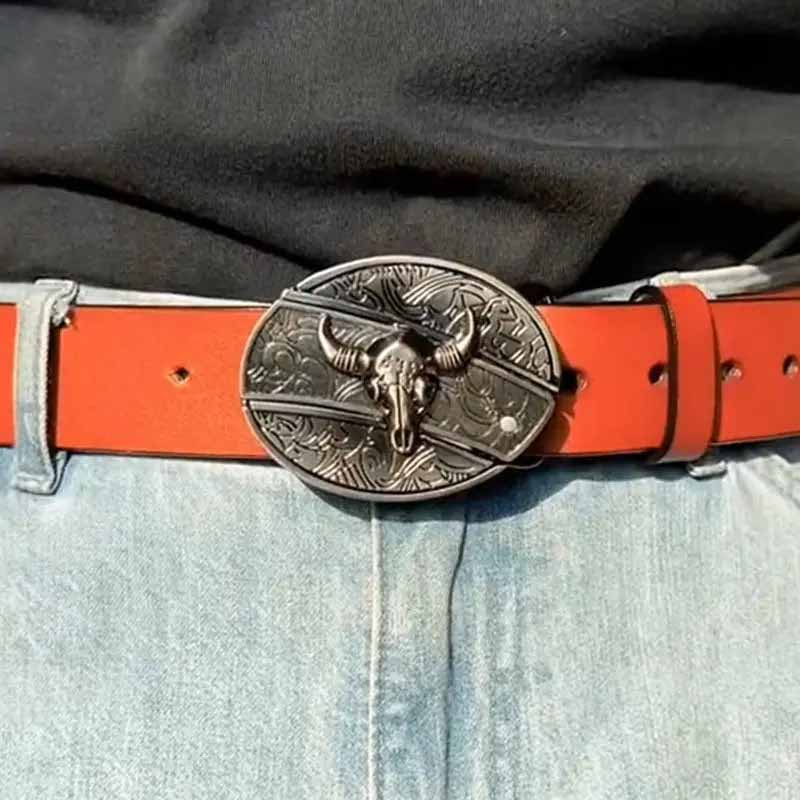 Cataramă ovală metalică de cowboy pentru curea, cu unealtă EDC ascunsă