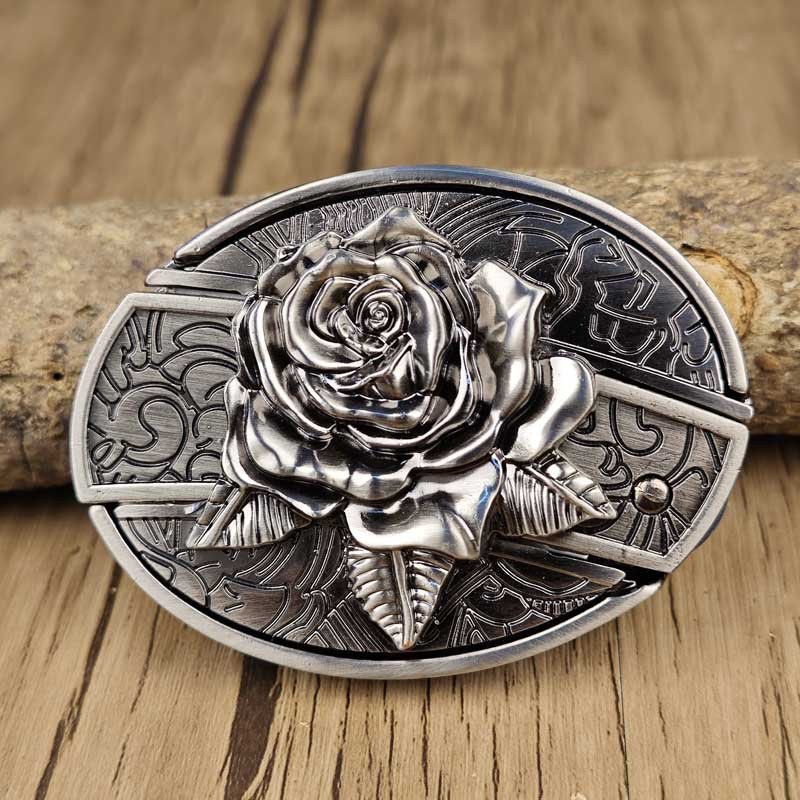 Cataramă ovală metalică de cowboy pentru curea, cu unealtă EDC ascunsă