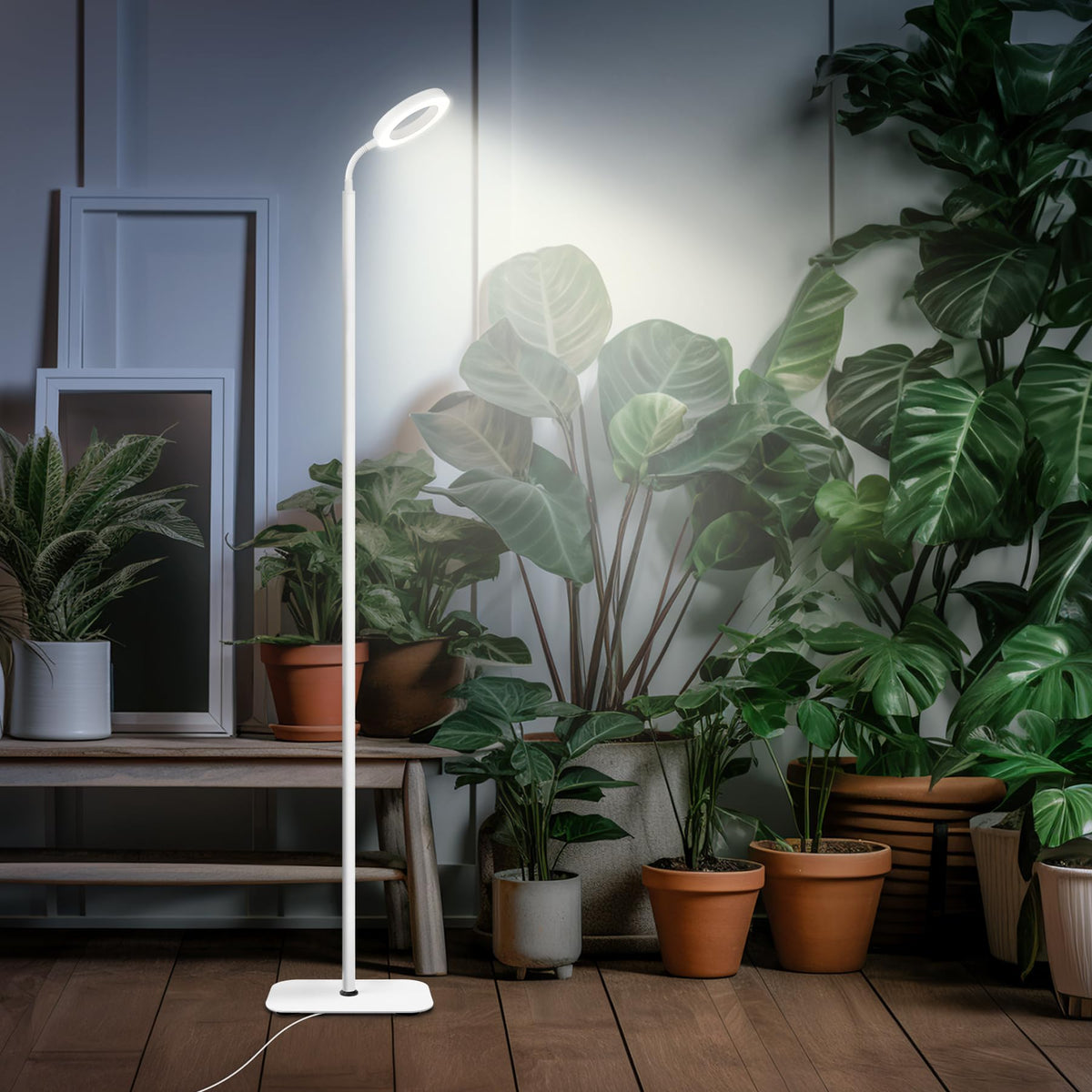 MistyJungle Full Spectrum LED Grow Light, Dimmable 60-Inch Stand