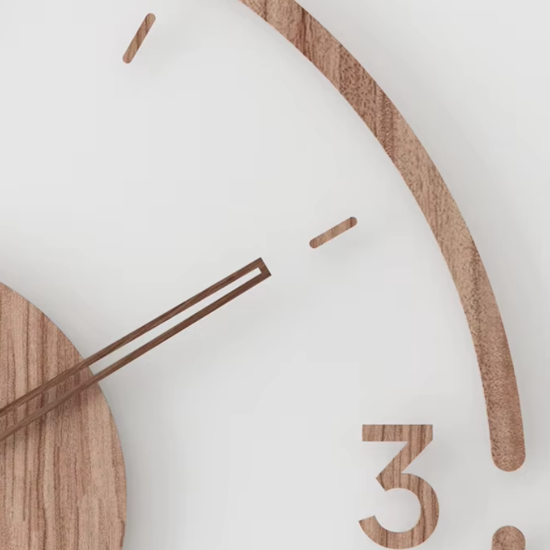 Modern Solid Wood Wall Clock – Silent Quartz Scandinavian Design