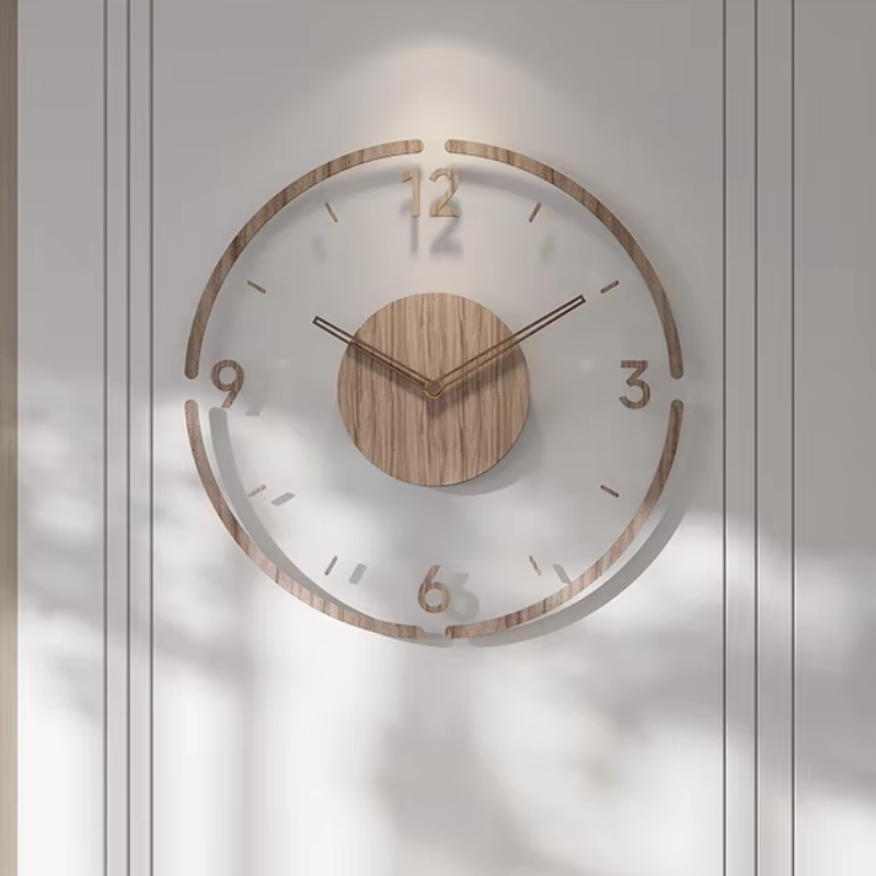 Modern Solid Wood Wall Clock – Silent Quartz Scandinavian Design