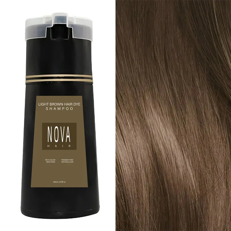 شامبو صبغة فوري من NovaHair لتغطية الشيب سريعًا وتجديد لون الشعر