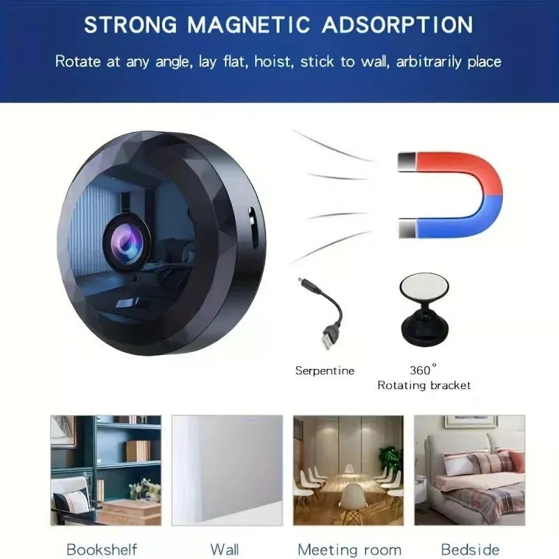 Miniaturowa kamera Wi-Fi HD 1080P z noktowizją i wykrywaniem ruchu
