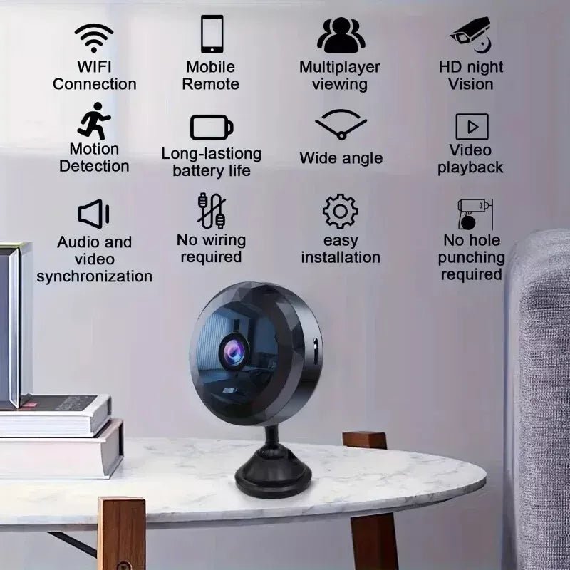 Miniaturowa kamera Wi-Fi HD 1080P z noktowizją i wykrywaniem ruchu