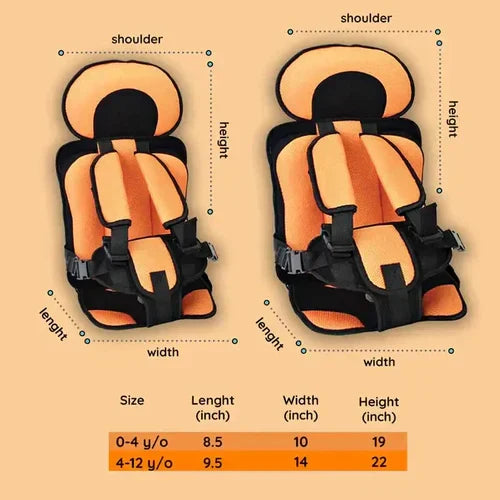 Seggiolino auto rialzato pieghevole per bambini con imbracatura integrata