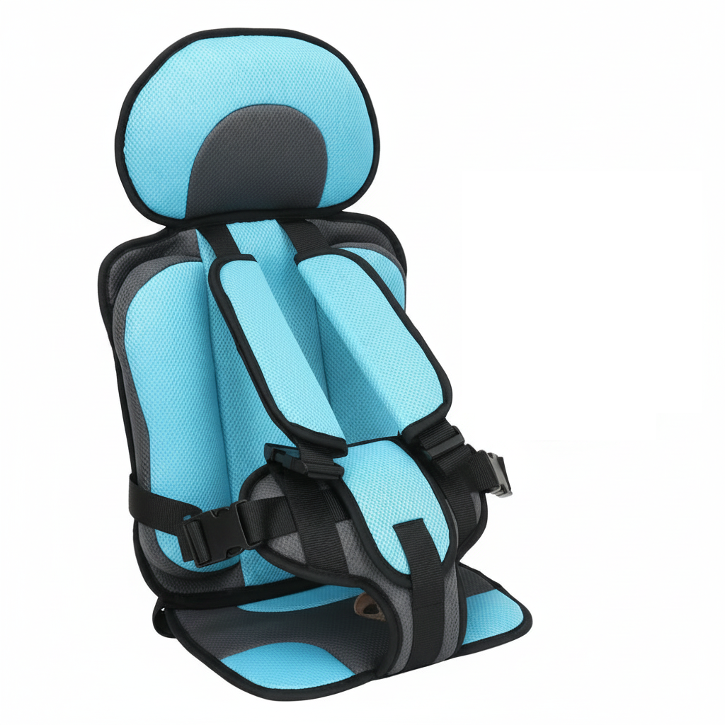 Seggiolino auto rialzato pieghevole per bambini con imbracatura integrata