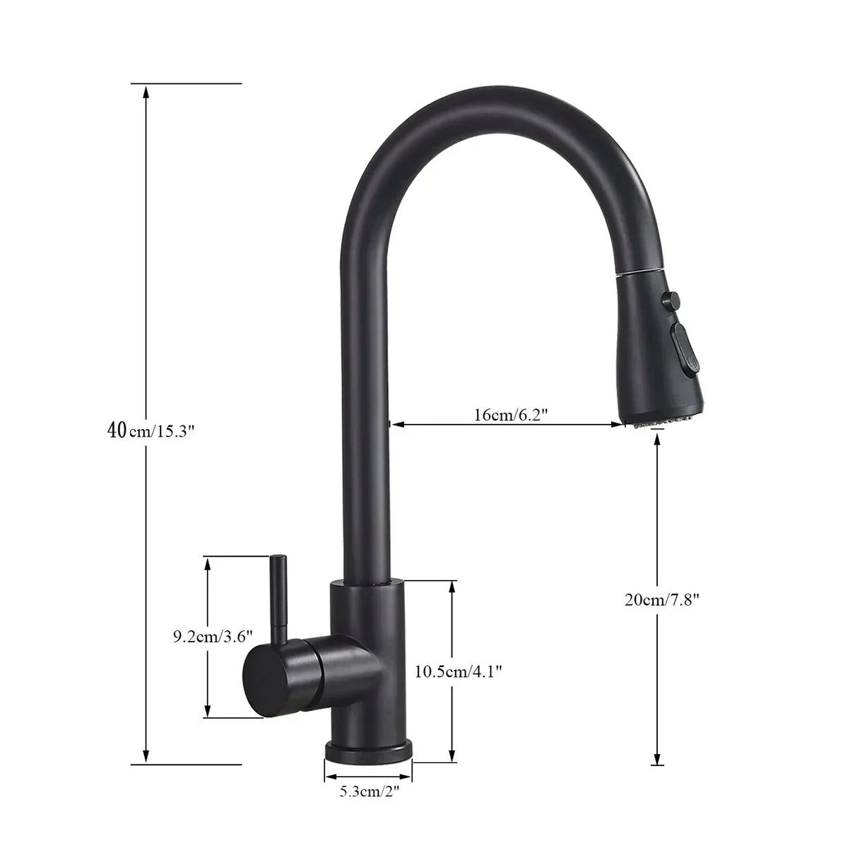 Stainless Steel Pull-Out Kitchen Faucet, Single Lever Flexible Spray