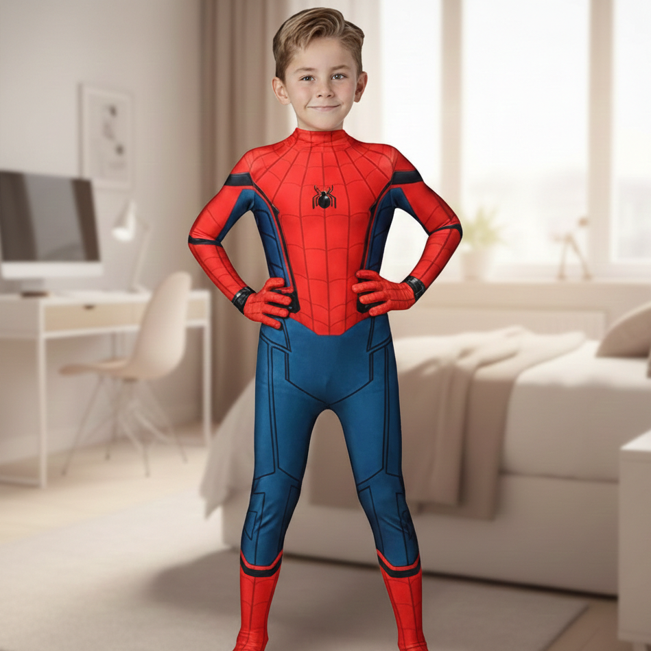 زي كامل للجسم بأسلوب Spidey من WebWarrior مع قناع قابل للإزالة