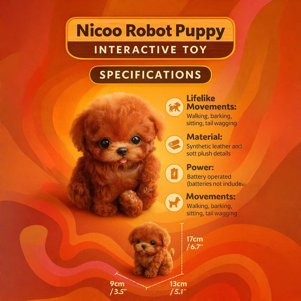 Interactief robotpuppy-speelgoed — reageert op aanraking en geluid