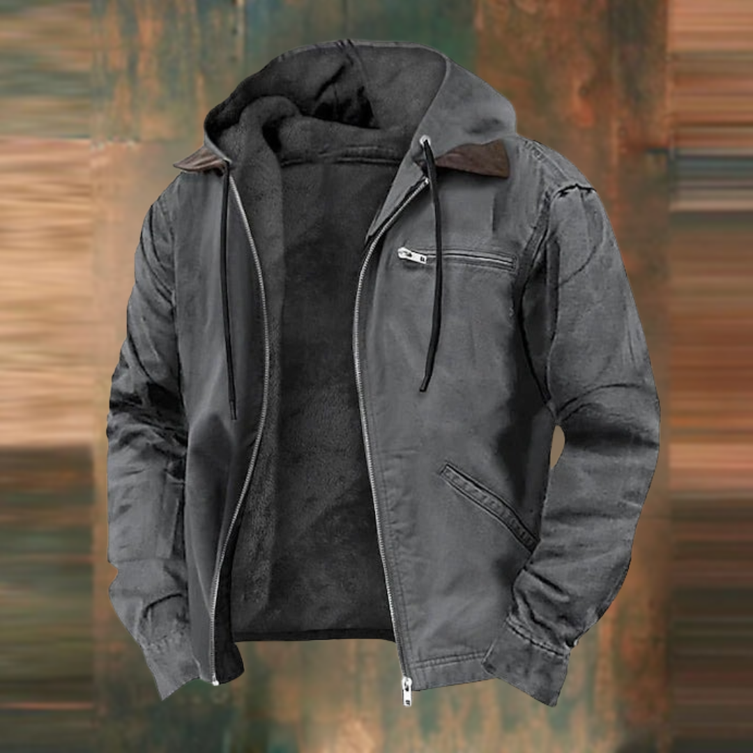 Robust Men's Winter Bomber Jacket With Wind Protection