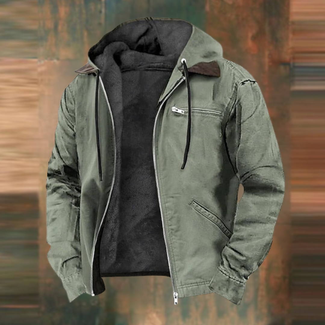 Robust Men's Winter Bomber Jacket With Wind Protection