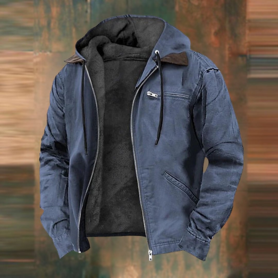 Robust Men's Winter Bomber Jacket With Wind Protection