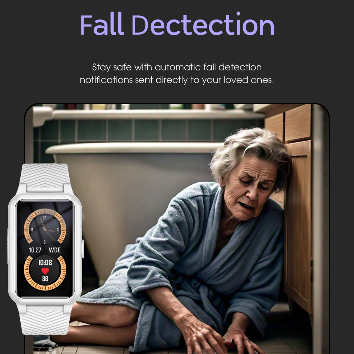 GPS Senior Smartwatch With Fall Detection And Emergency SOS