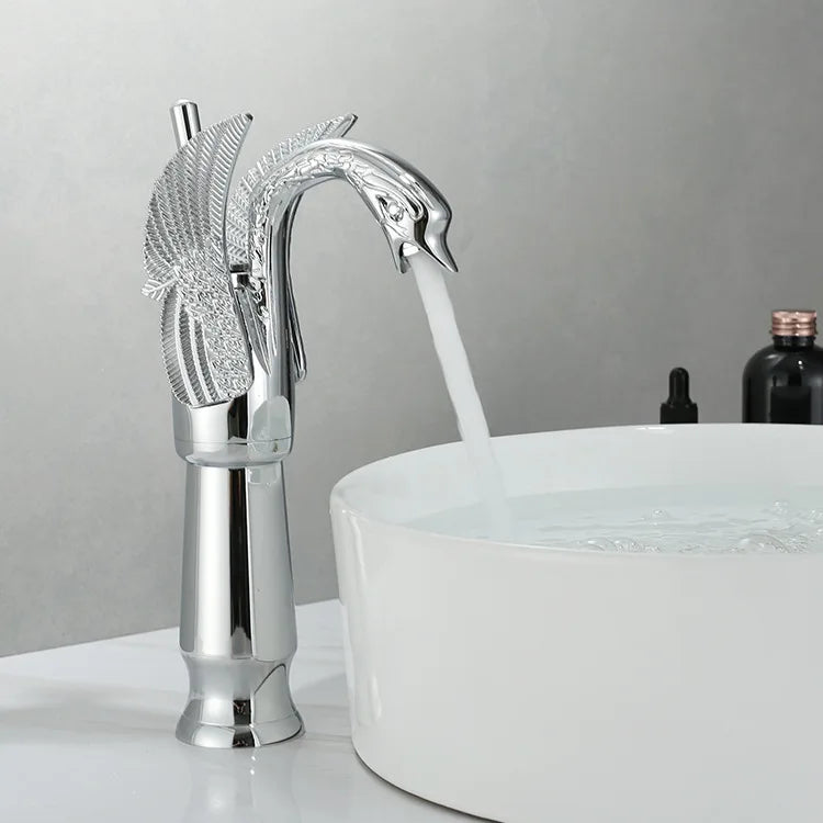 Swan Modern Single Handle Golden Bathroom Sink Faucet
