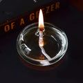 Glass Oil Lamp with Included Wick for Warm Table Ambiance