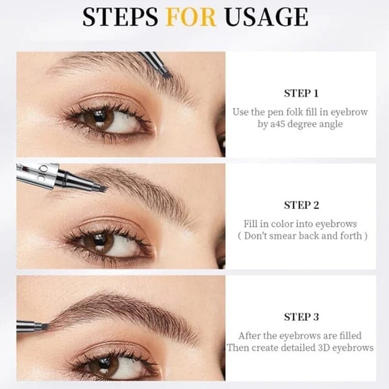 Crayon à sourcils imperméable à 4 pointes pour microblading 3D