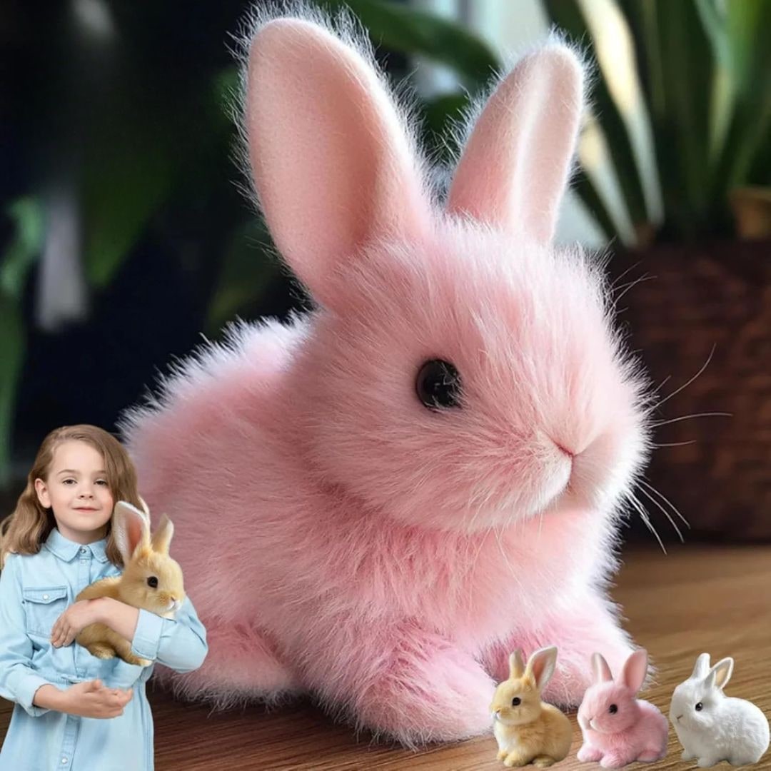 Weighted Stuffed Bunny Soft Plush Fur And Realistic Companion Details
