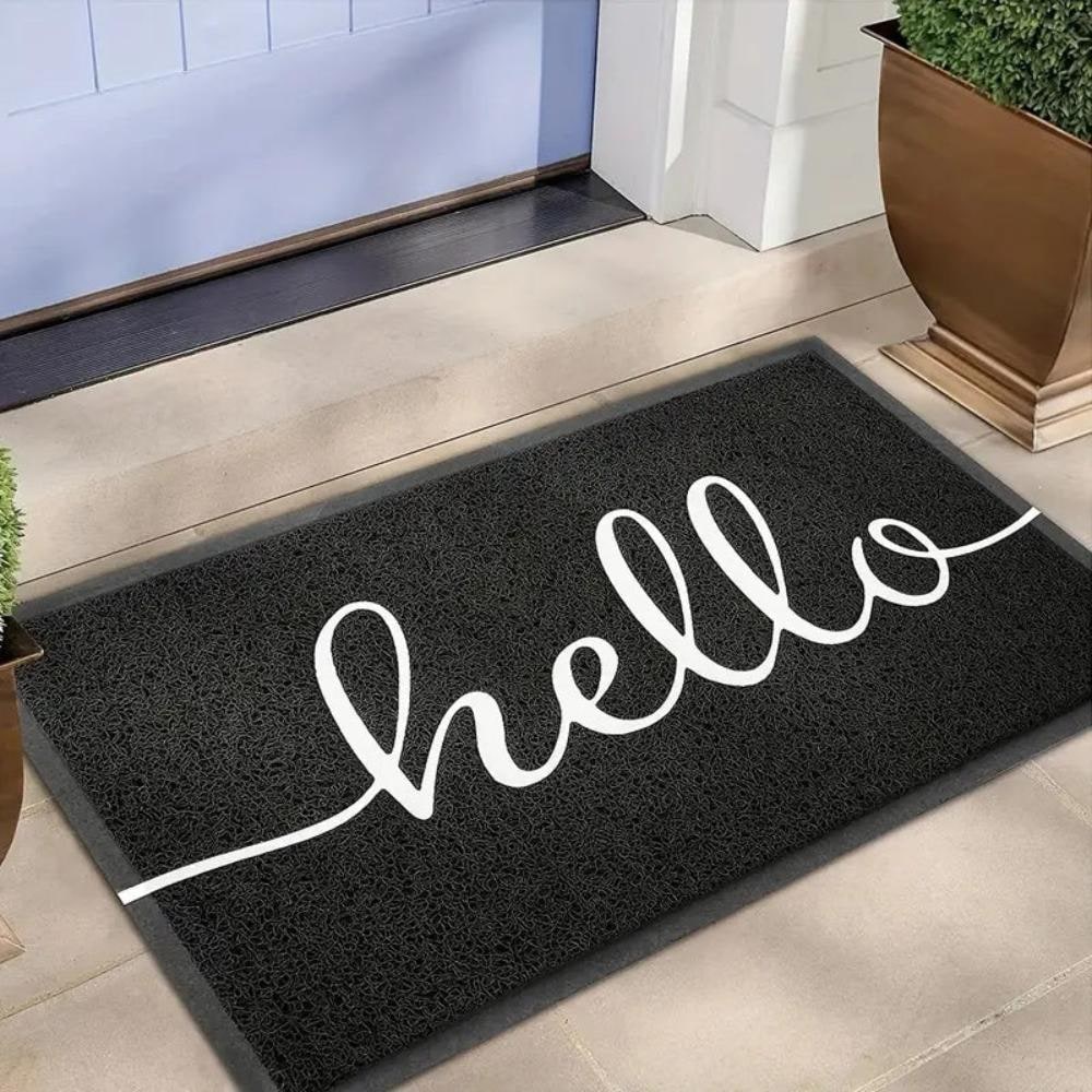 PVC Loop Texture Welcome Mat — Non-Slip Rubber Backing, Durable Outdoor Doormat